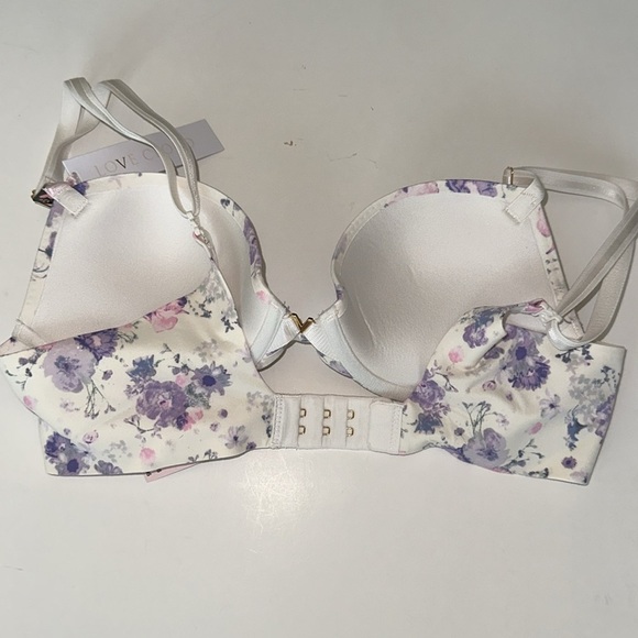 Victoria’s Secret Love cloud, floral prints on cream push-up bra Sz 32 B - Picture 2 of 5